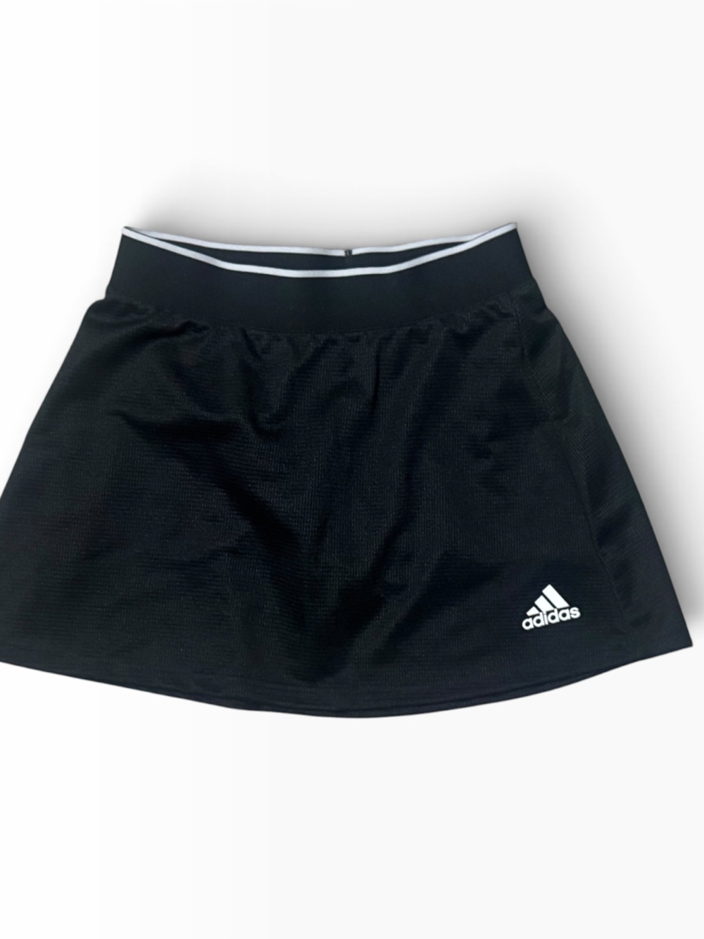 adidas Black juniors Athletic Skort with White Logo Trim